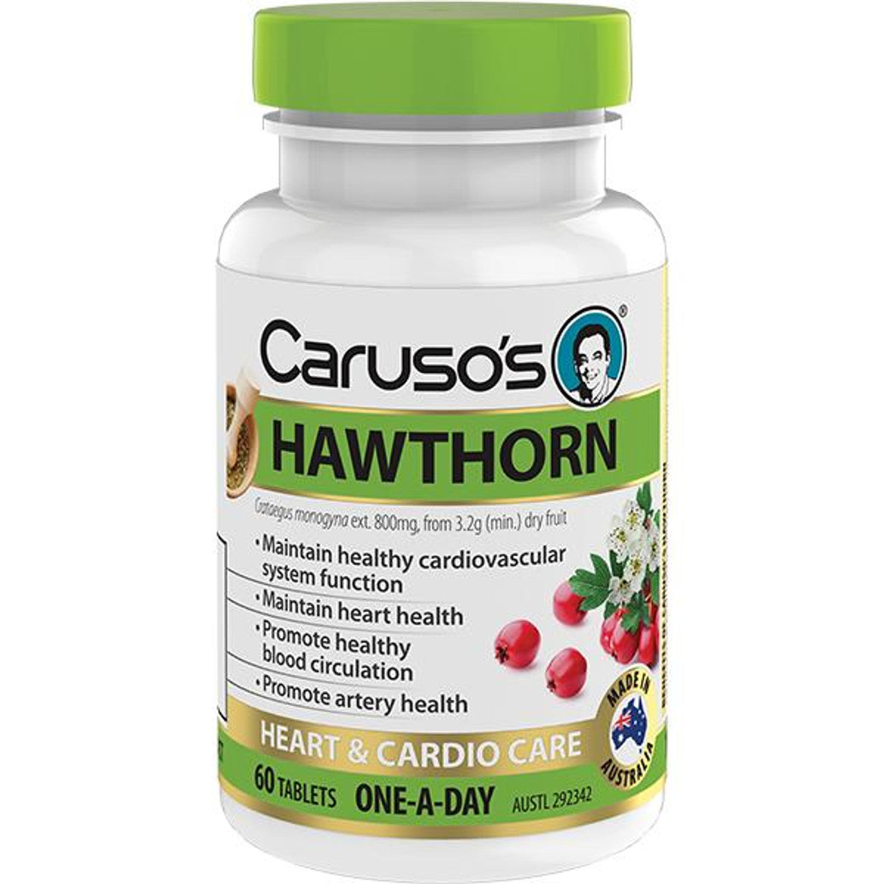 Caruso's Natural Health One a Day Hawthorn 60 Tablets - Cutprice Online