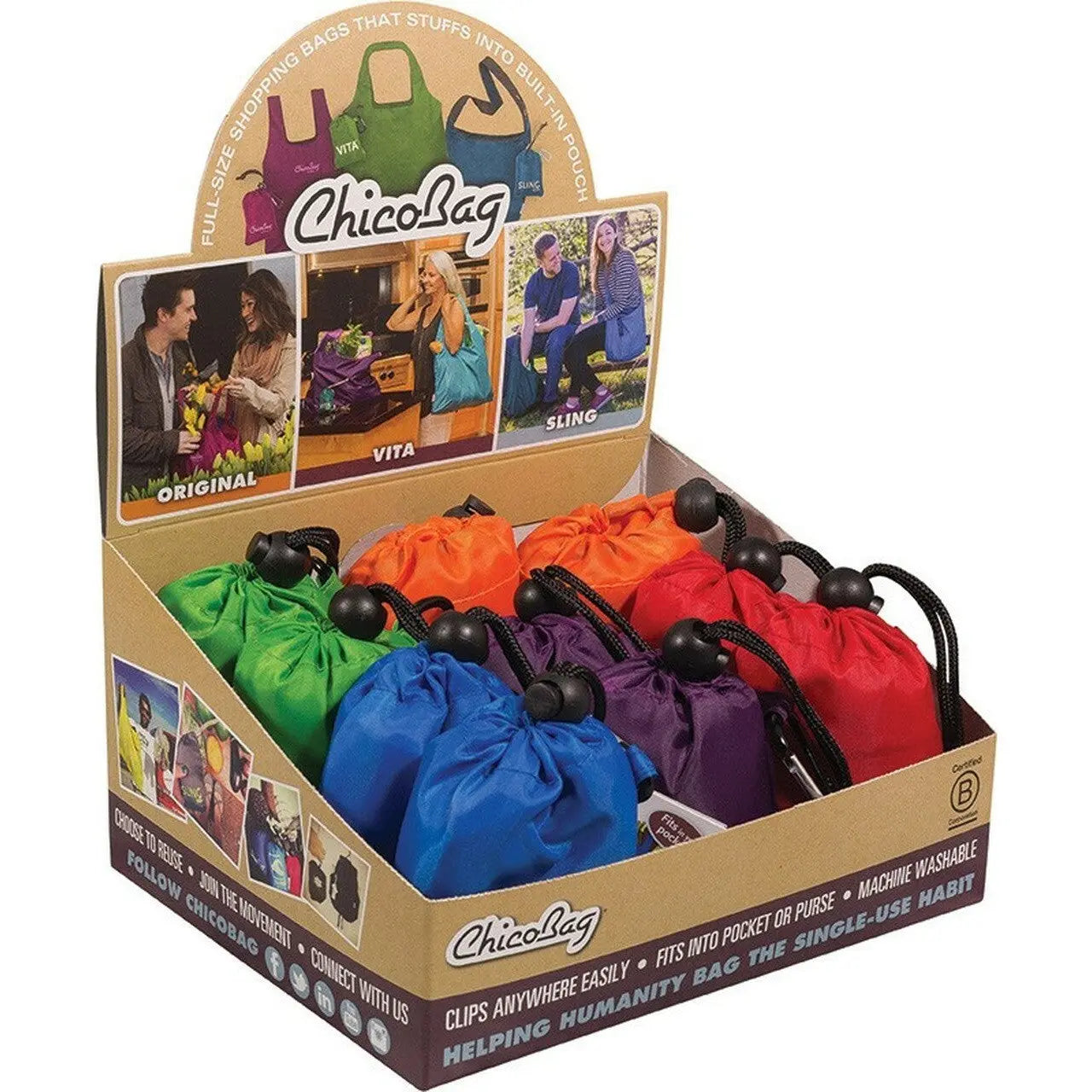 CHICO BAG Reusable Shopping Bag Original With Integrated Pouch 10PK CHICO