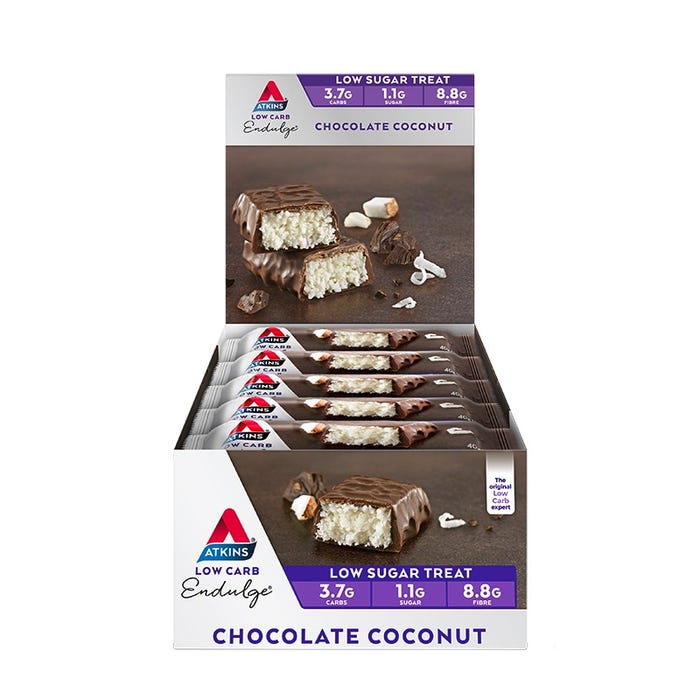 Atkins Endulge Chocolate Coconut Bar 40g 15 Units - Cutprice Online