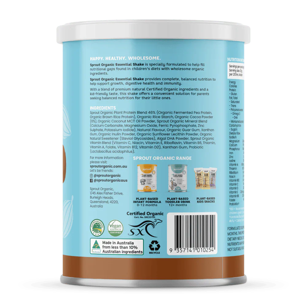 Sprout Organic Essential Shake Chocolate 700 Grams