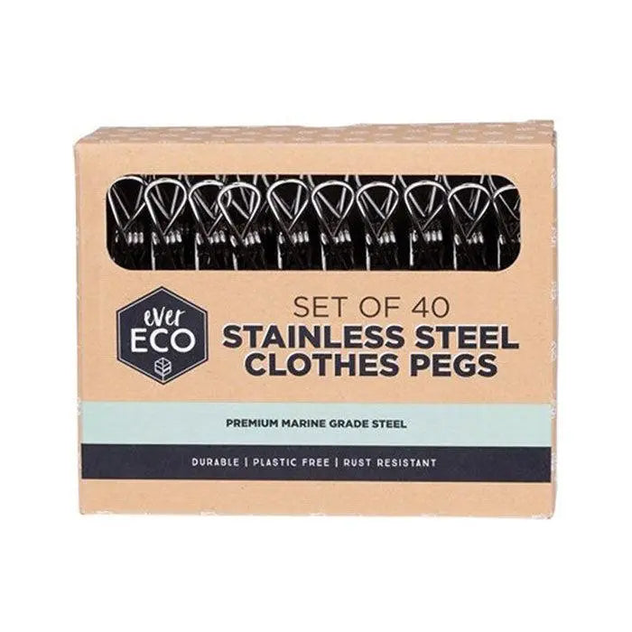 EVER ECO Stainless Steel Clothes Pegs Premium Marine Grade 40 EVER ECO