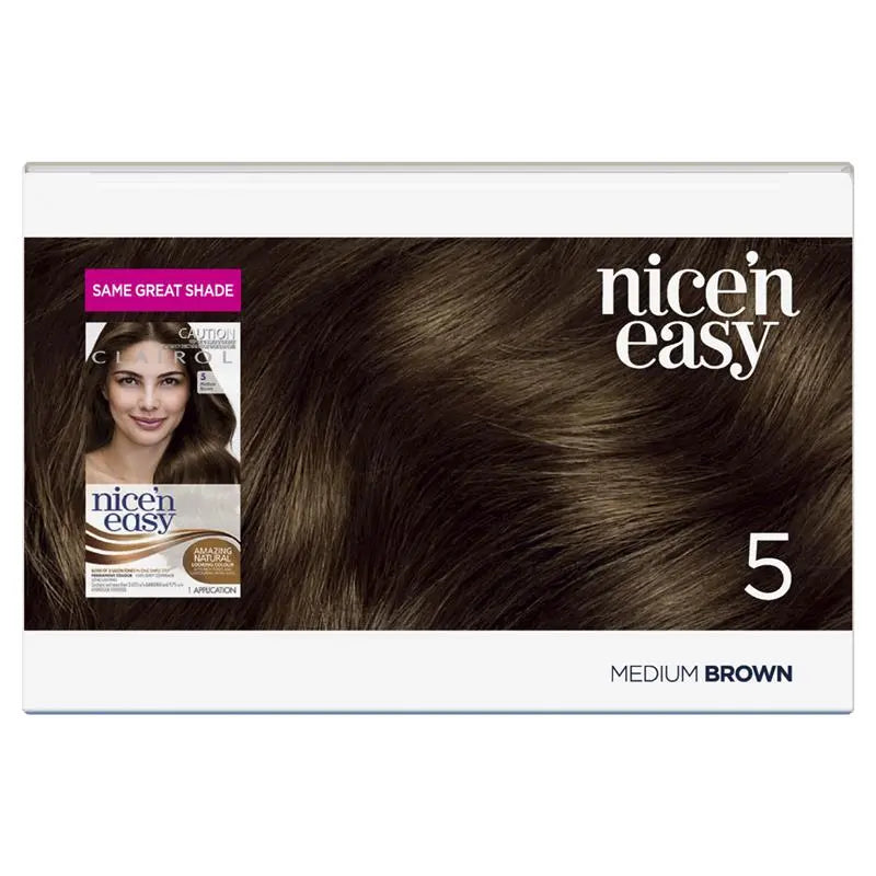 Clairol Nice 'N Easy 5 Natural Medium Brown Permanent Hair Colour 1 Pack
