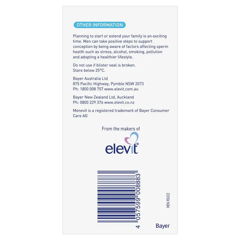 Menevit Pre-conception Sperm Health 90 Capsules