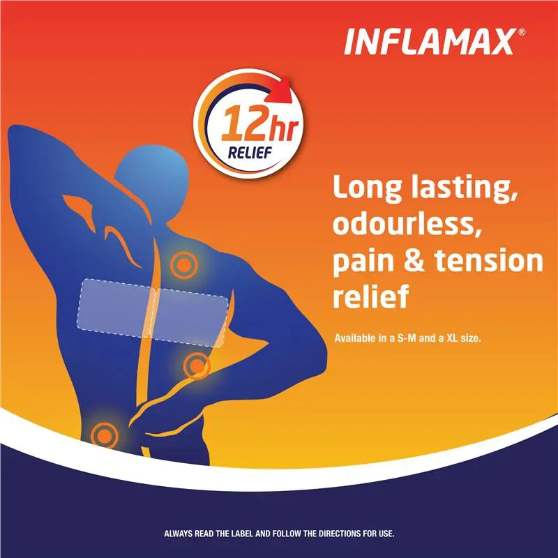 Inflamax Muscular Pain Heat Patches S-M Size 2 Pack