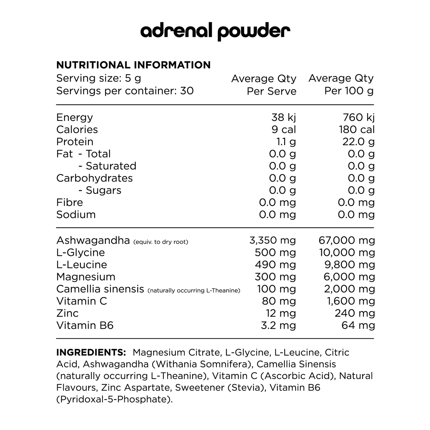 SWITCH NUTRITION Adrenal Magnesium Support Formula Chocolate 150g Switch Nutrition