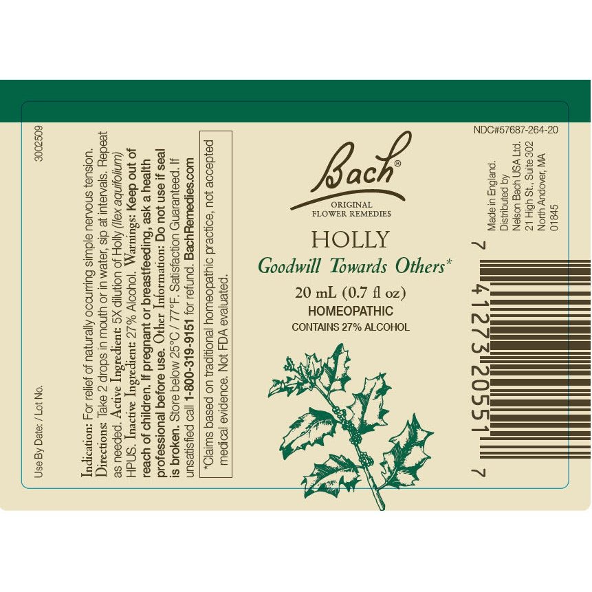 Bach Flower Remedies Holly 20ml Bach Flower