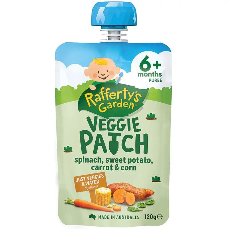 Raffertys Garden 4+ Months Spinach Apple Brocoli & Pea 120g Pack of 6