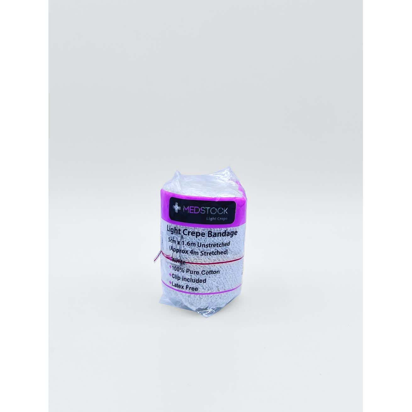 Medstock Lgt Crepe Band With Clip 5 cmx1.6M