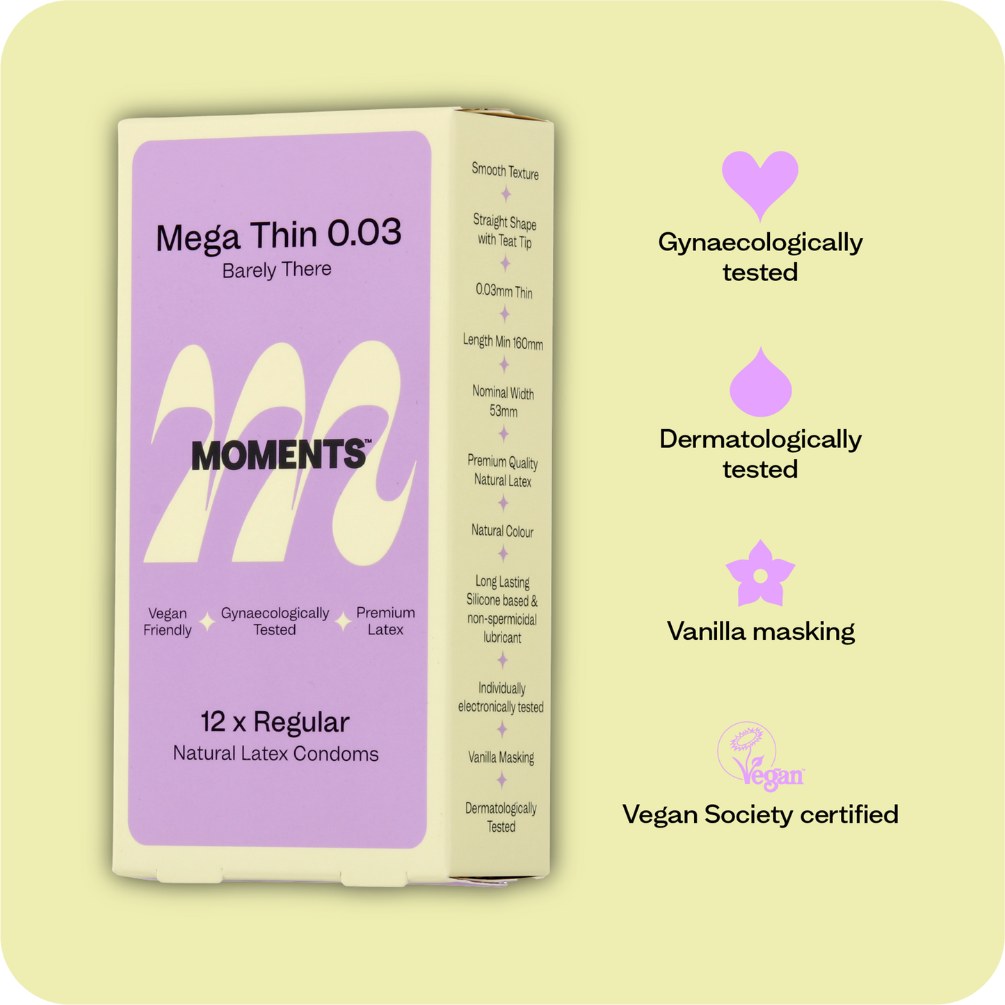 Moments Mega Thin 0.03 Condom 12pk