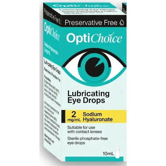 OptiChoice Lubricating Eye Drops 2mg/mL Sodium Hyaluronate 10mL