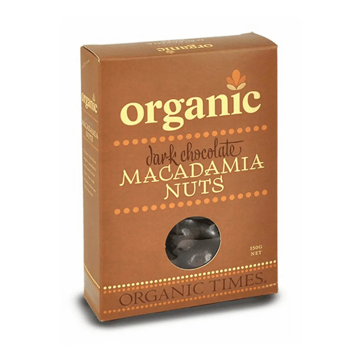 ORGANIC TIMES Dark Chocolate Macadamia Nuts 150g ORGANIC TIMES