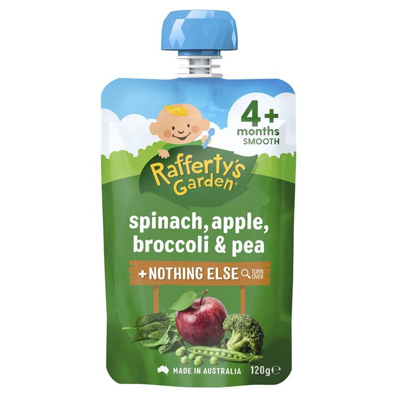 Raffertys Garden Food 4 Months+ Spinach, Apple, Broccoli & Pea - Cutprice Online