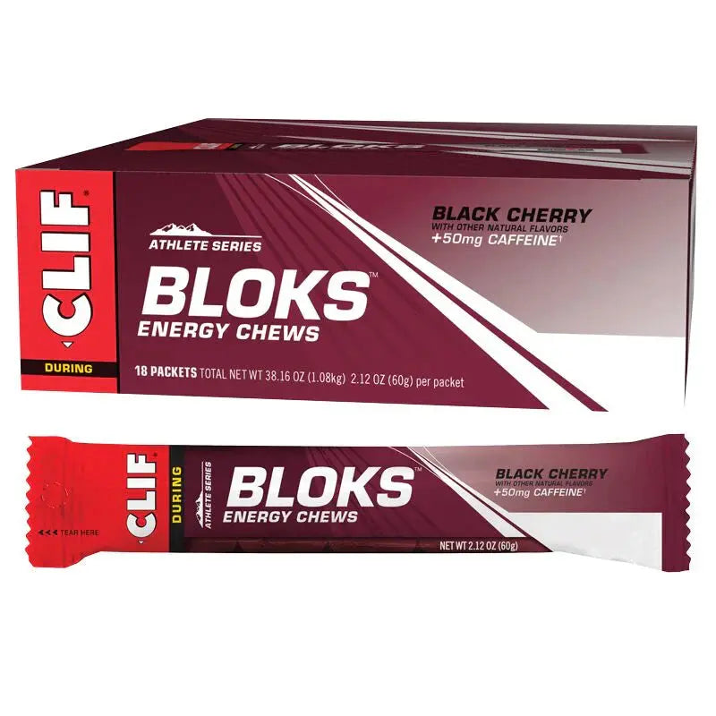 CLIF Bloks Energy Chews Black Cherry (50mg Caffeine) 60g 18PK CLIF