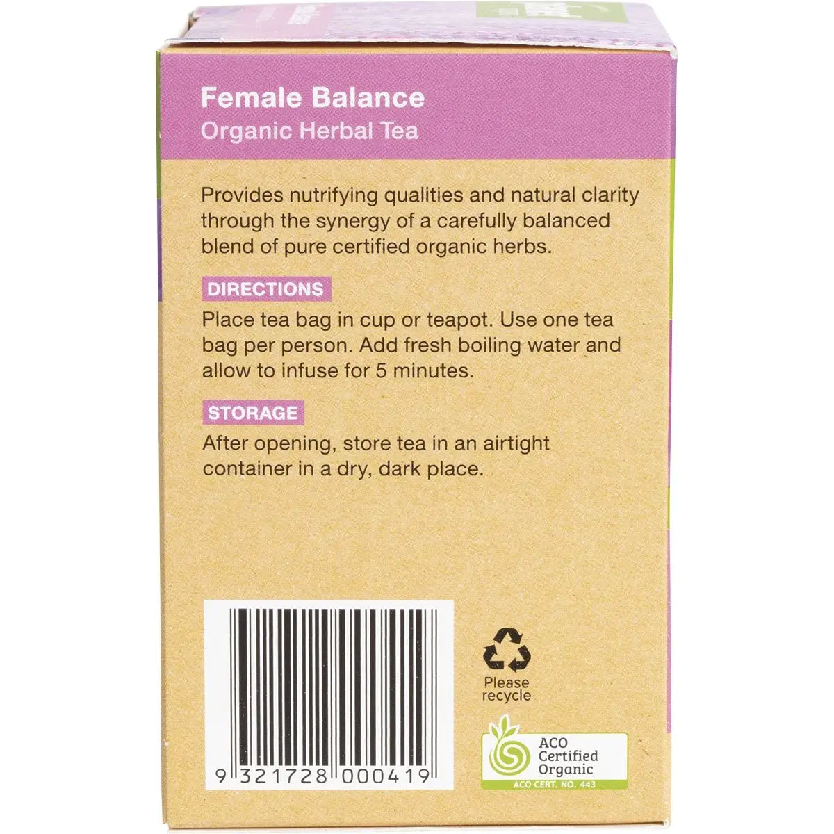 PLANET ORGANIC Herbal Tea Bags Female Balance 25 PLANET ORGANIC