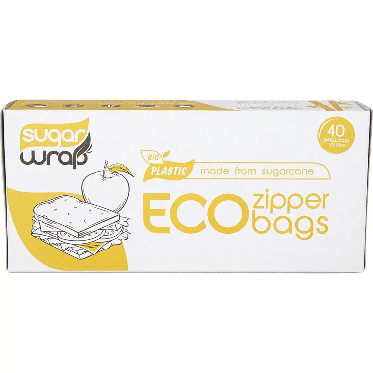 SUGARWRAP Eco Zipper Bags Made From Sugarcane - Small 40 SUGARWRAP