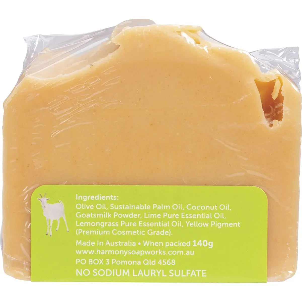 Harmony Soapworks Goat's Milk Soap Lime & Lemongrass 140g HARMONY