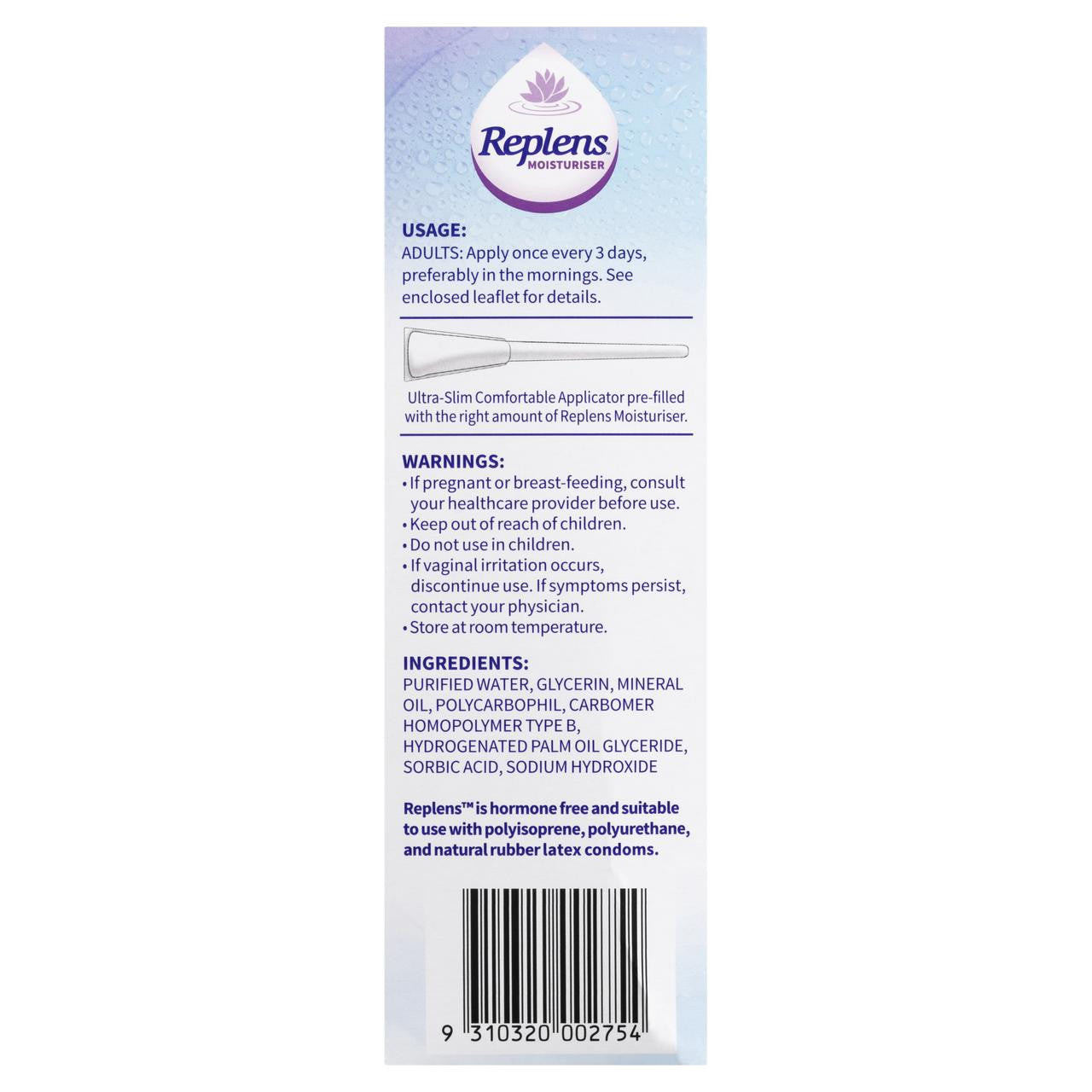 Replens Vaginal Moisturiser 10 pack - Cutprice Online