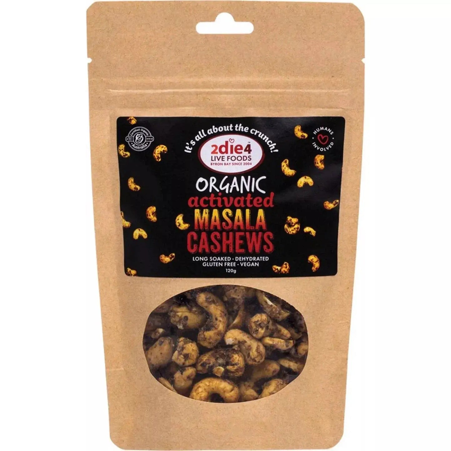 2die4 Live Foods Organic Activated Masala Cashews 300g 2DIE4 LIVE FOODS