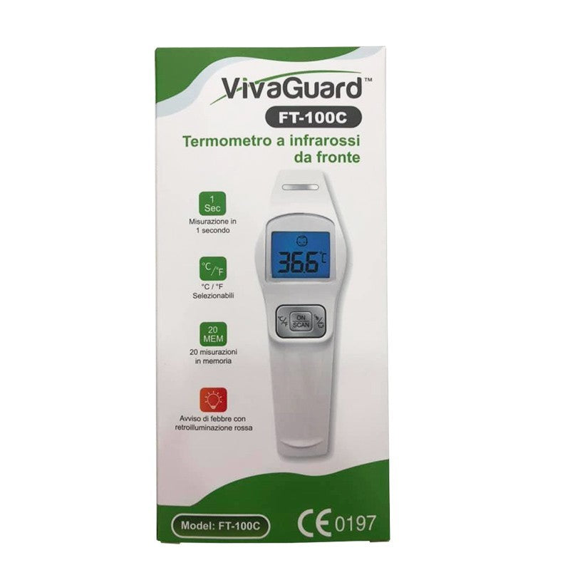 VivaGuard Digital Infrared Forehead Thermometer FT-100C *Non-contact/Touchless* - Cutprice Online