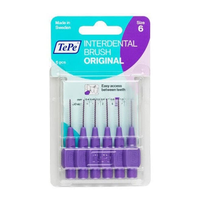 TePe Interdental Brush - Large Purple (1.1mm)  Size 6 6Pack - Cutprice Online