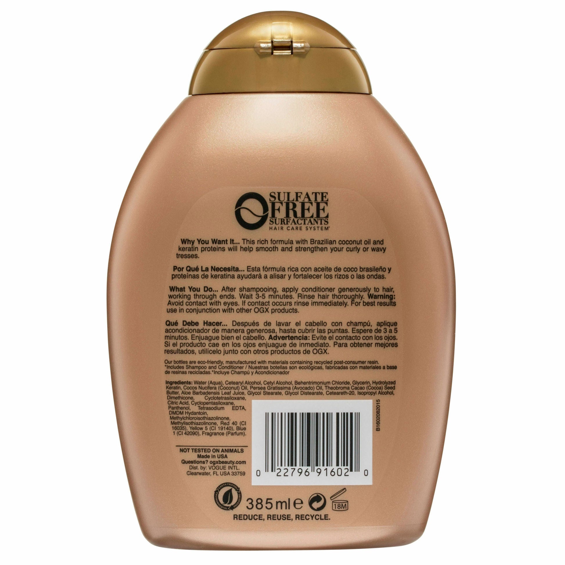 OGX Brazillian Keratin Therapy Ever Straight Conditioner 385mL - Cutprice Online