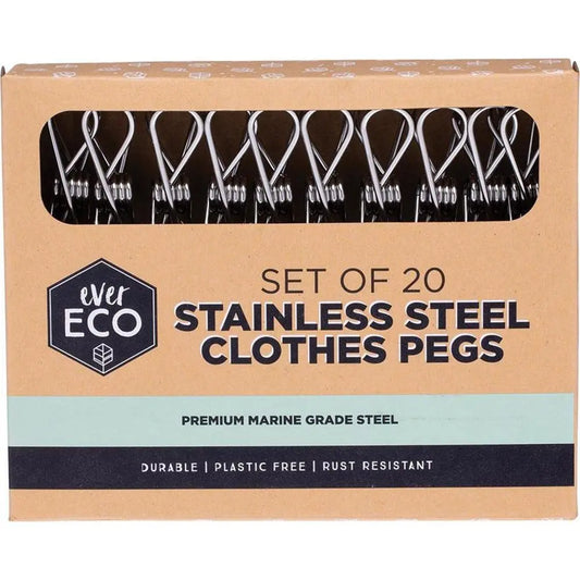 EVER ECO Stainless Steel Clothes Pegs Premium Marine Grade 20 EVER ECO