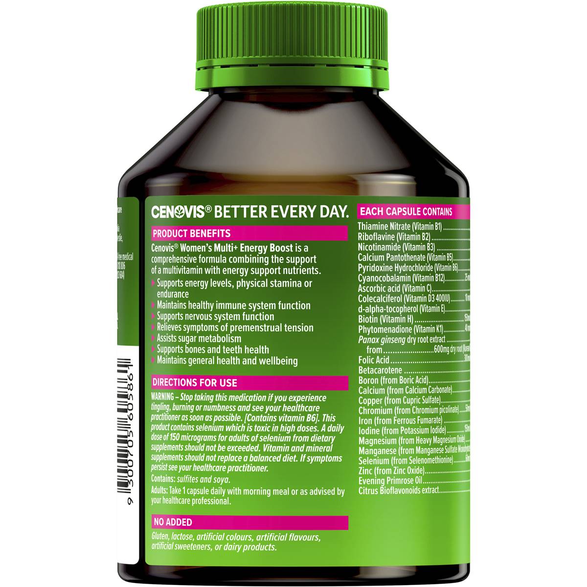 Cenovis Once Daily Women's Multi Energy Boost 100 Capsules - Cutprice Online