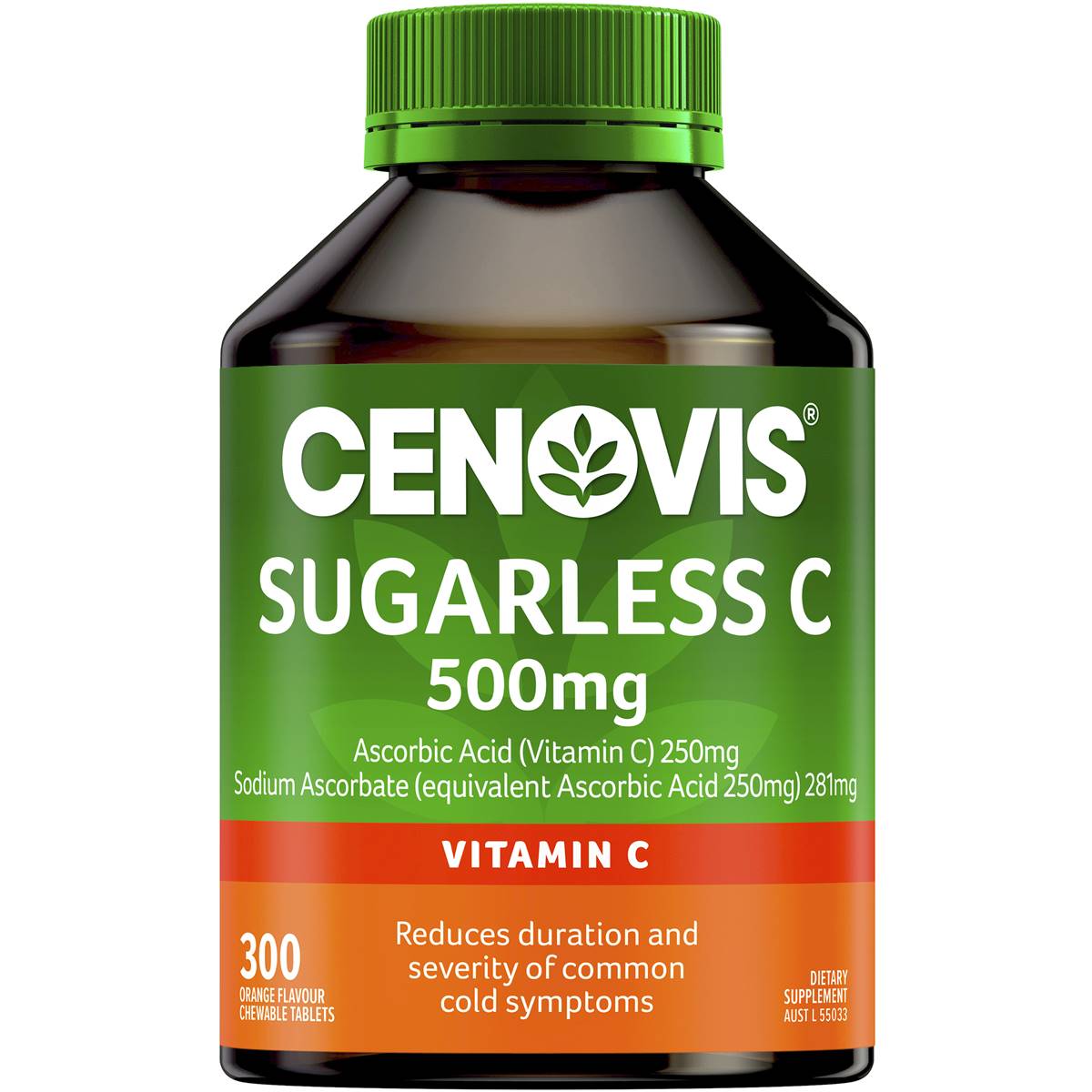Cenovis Sugarless C 500mg Orange Flavour 300 Tablets - Cutprice Online