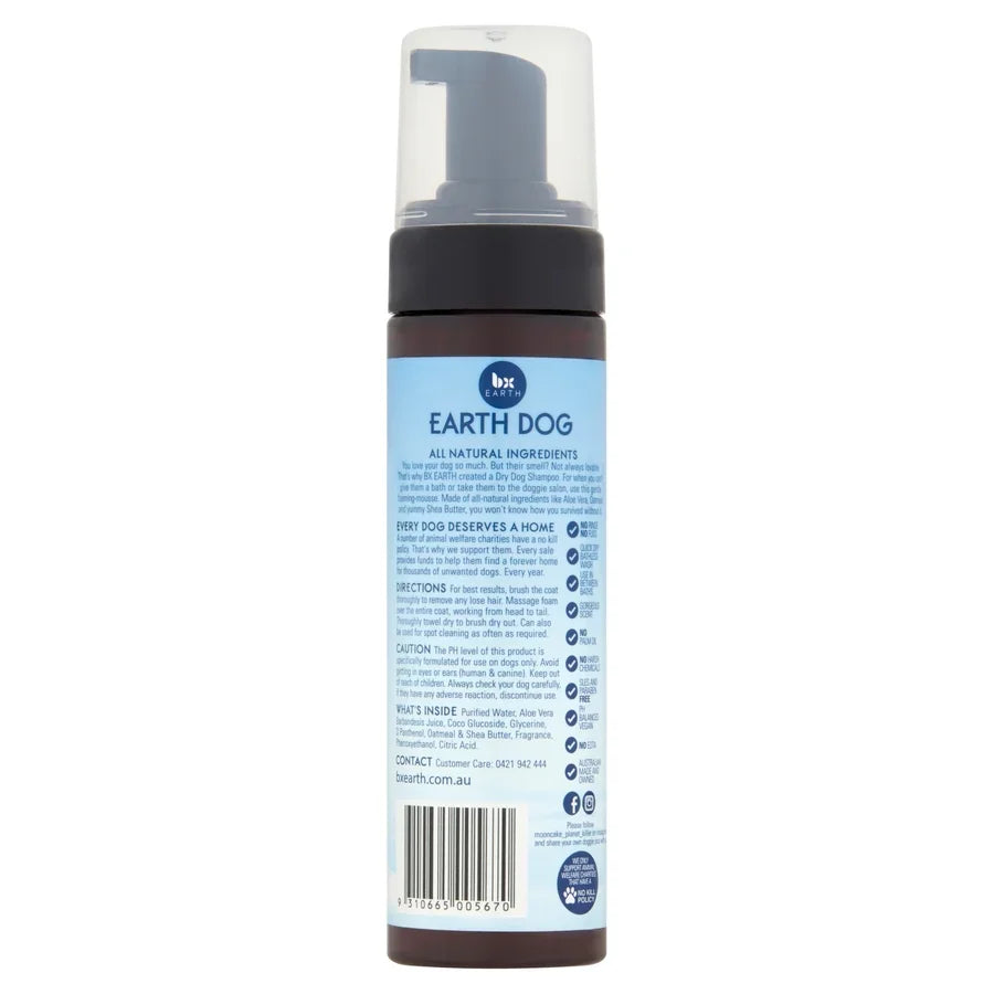 BX Earth Dog Natural Waterless Dry Dog Shampoo Foaming Mousse 200ml