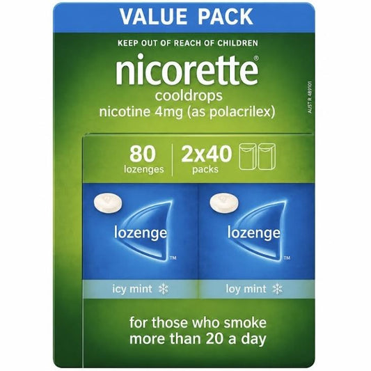 NICORETTE® Cooldrops Nicotine 4mg Extra Strength Icy Mint 4 x 20 Lozenges
