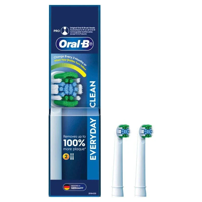 Oral B Everyday Clean Replacement Electric Toothbrush Heads 2 Pack - Cutprice Online