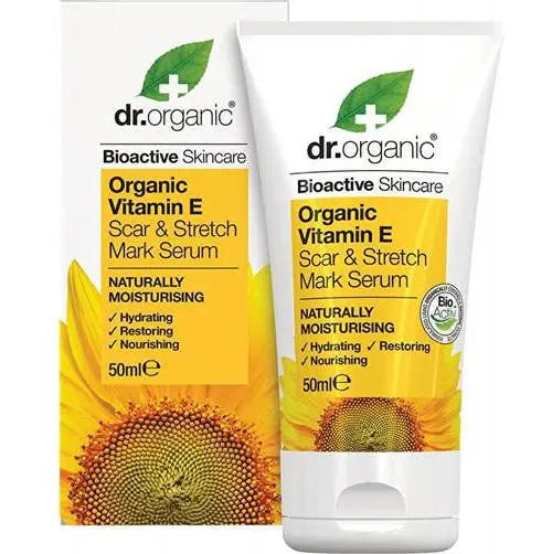 DR ORGANIC Scar & Stretch Mark Serum Organic Vitamin E 50ml DR ORGANIC