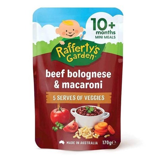 Raffertys Garden Beef Bolognese & Macaroni 10+ Months 170g - Cutprice Online