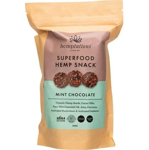 2die4 Live Foods Hemptations - Superfood Hemp Snack Mint Chocolate 200g 2DIE4 LIVE FOODS