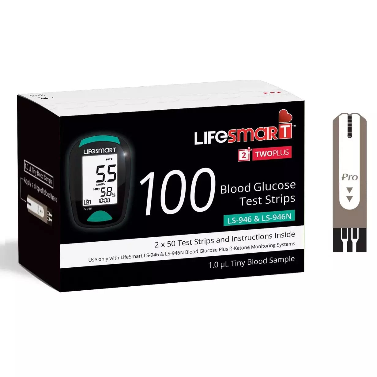 LifeSmart Two Plus Blood Glucose Test Strips 100PK - Cutprice Online