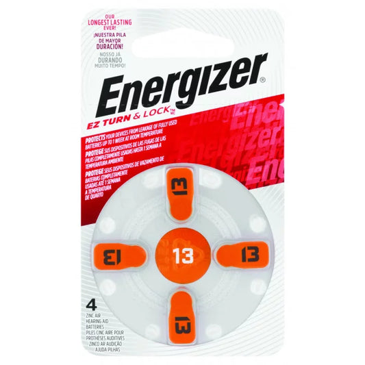 Energizer EZ hearing aid  Turn & Lock Size 13 Batteries Pack of 4 - Cutprice Online