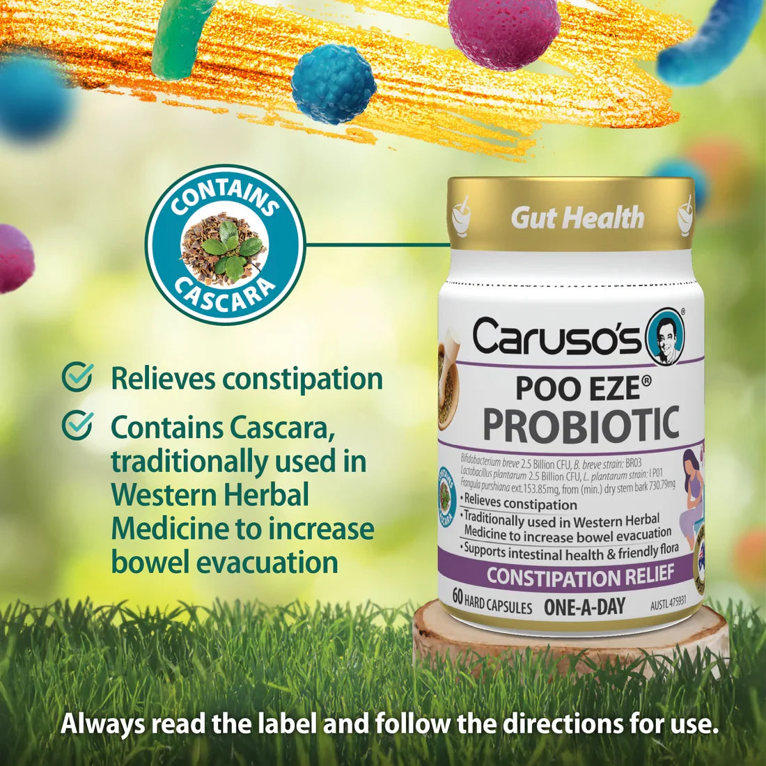 Caruso's Poo EZE Probiotic 60 Caps