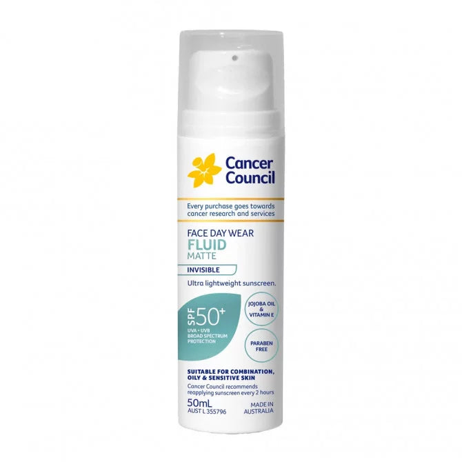 Cancer Council SPF 50+ Day Wear Face Fluid Matte Invisible 50ml - Cutprice Online