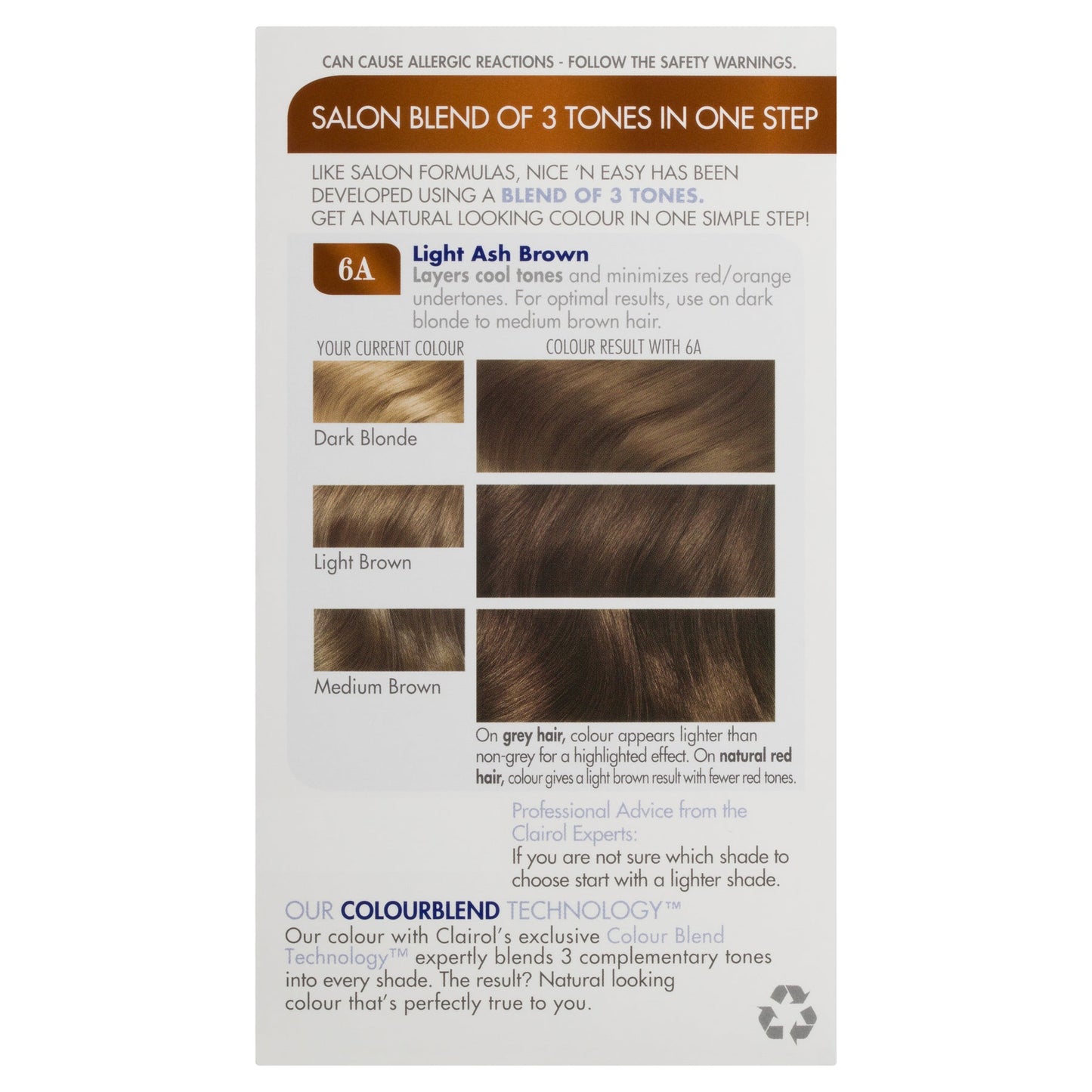 Clairol Nice & Easy 6A Natural Light Ash Brown Hair Colour - Cutprice Online