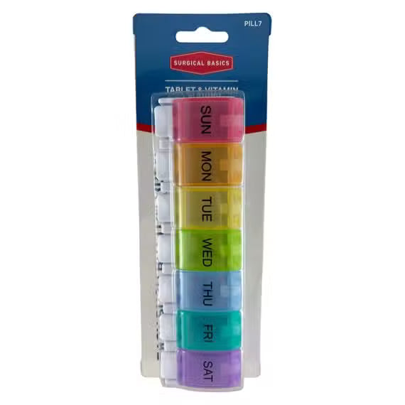 Surgical Basics Pill Box 7 Days 1 Per Day 17x 5x3.2cm