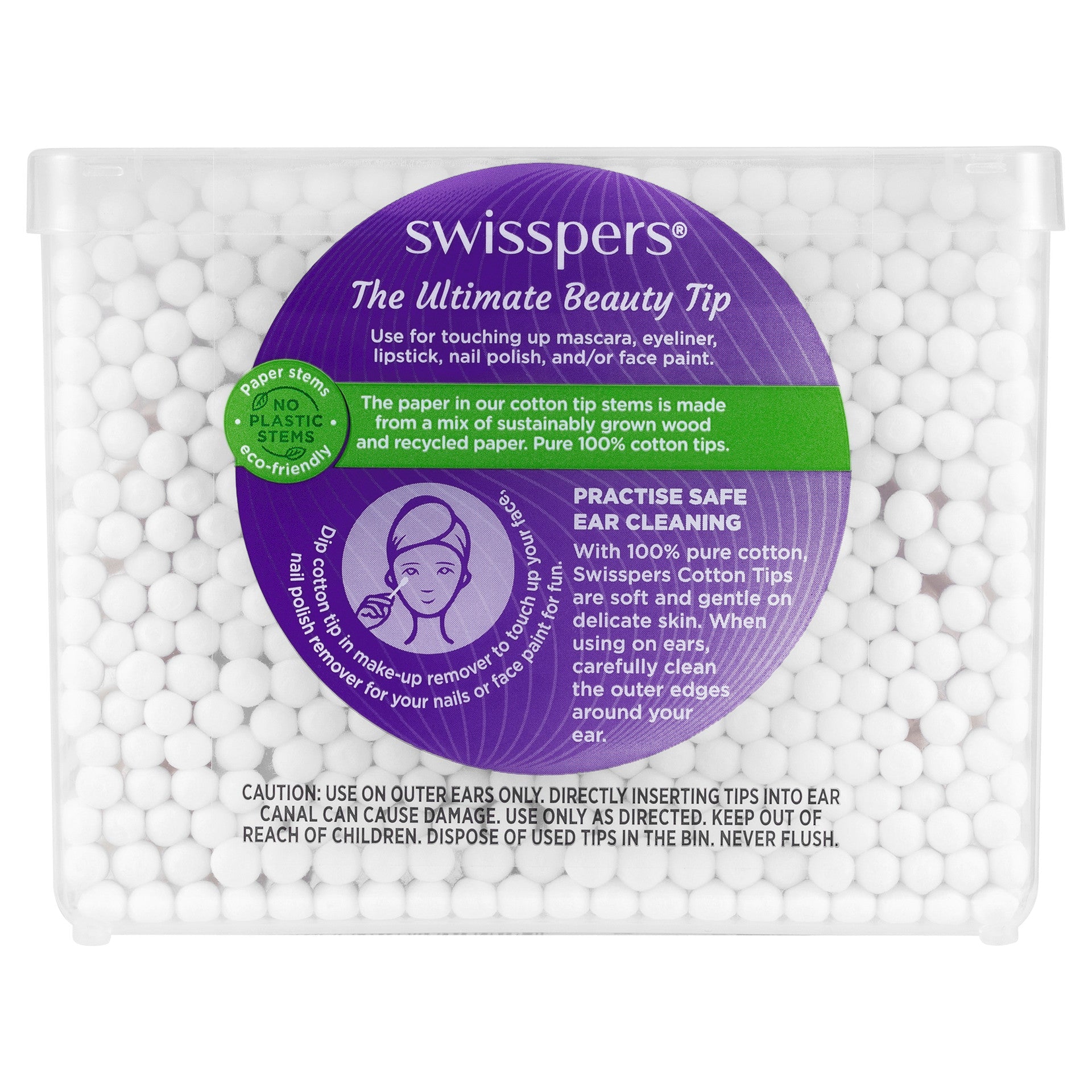 Swisspers Cotton Tips Paper Stems 400 Pack - Cutprice Online