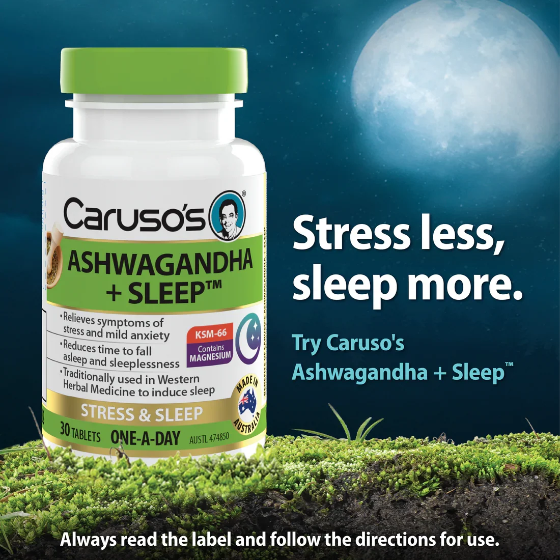Caruso's Ashwagandha + Sleep™ 30 Tablets