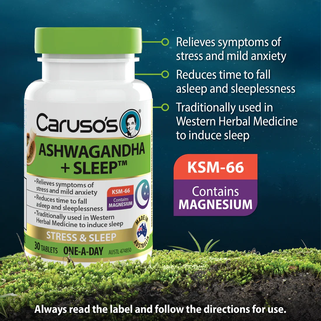 Caruso's Ashwagandha + Sleep™ 30 Tablets