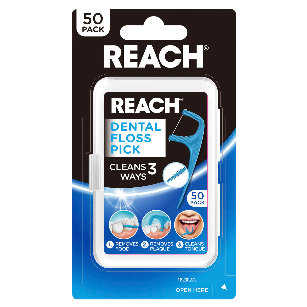 REACH® Dental Floss Pick 50pk - Cutprice Online