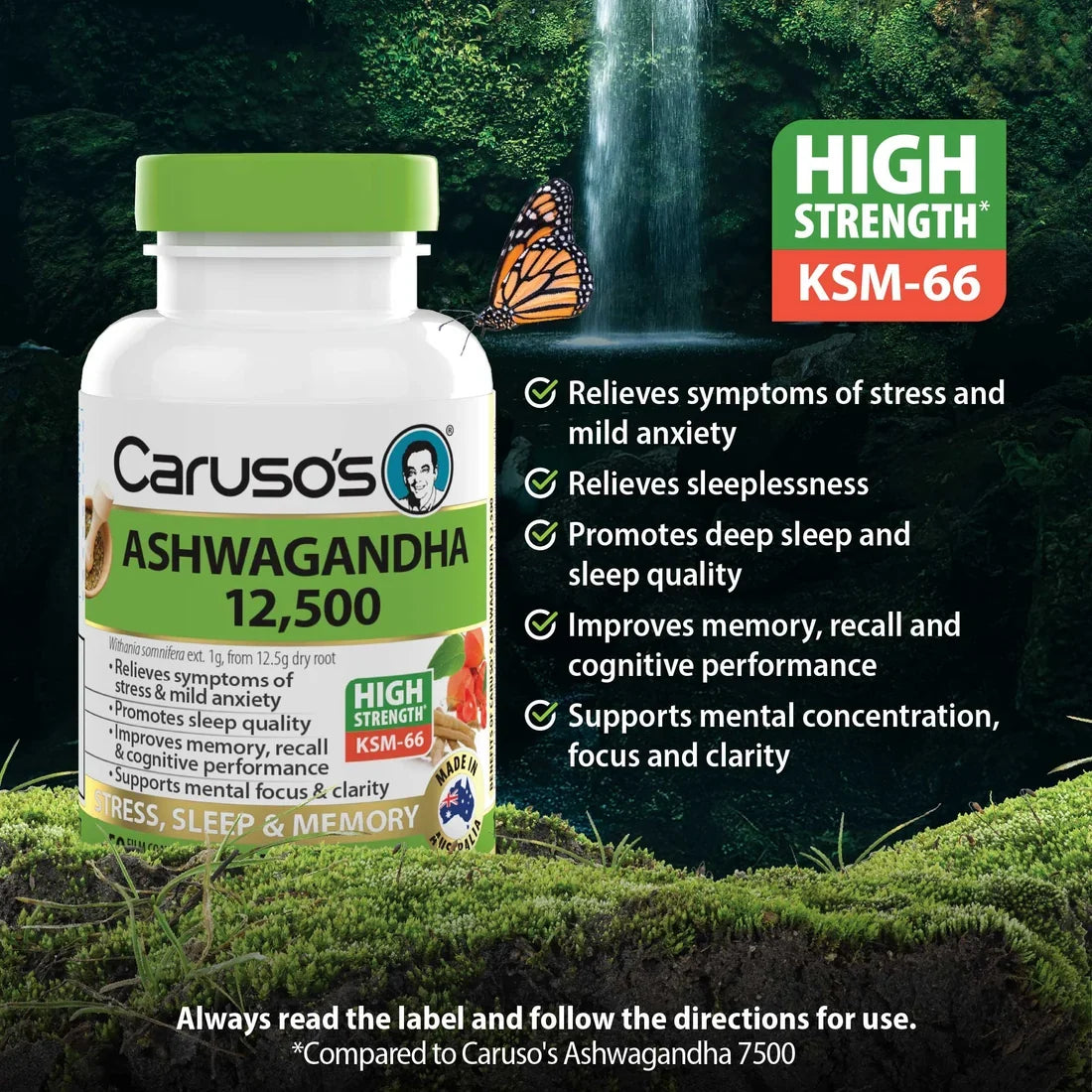 Caruso's Ashwagandha 12,500 50 Tablets