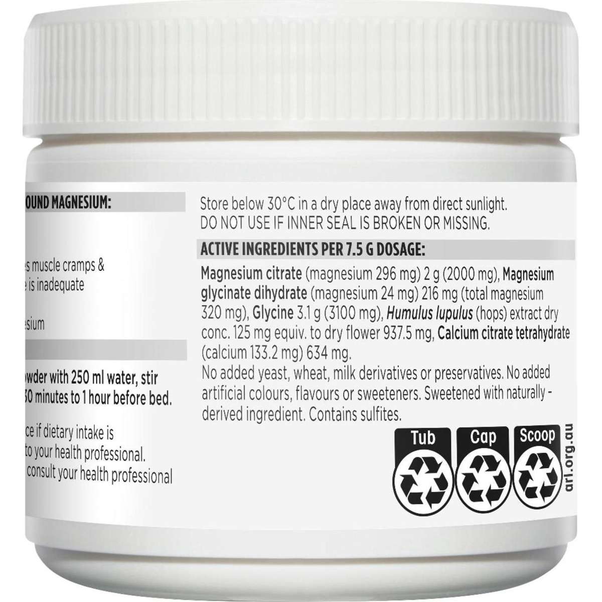 Blackmores Sleep Sound Magnesium Powder 187.5g - Cutprice Online