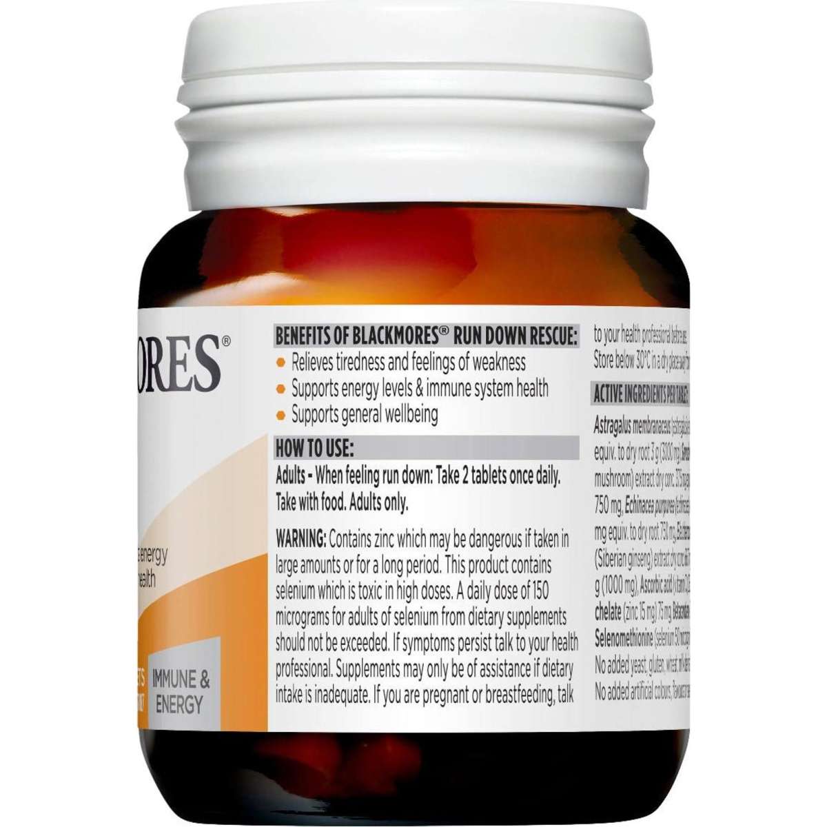 Blackmores Run Down Rescue 30 Tablets - Cutprice Online