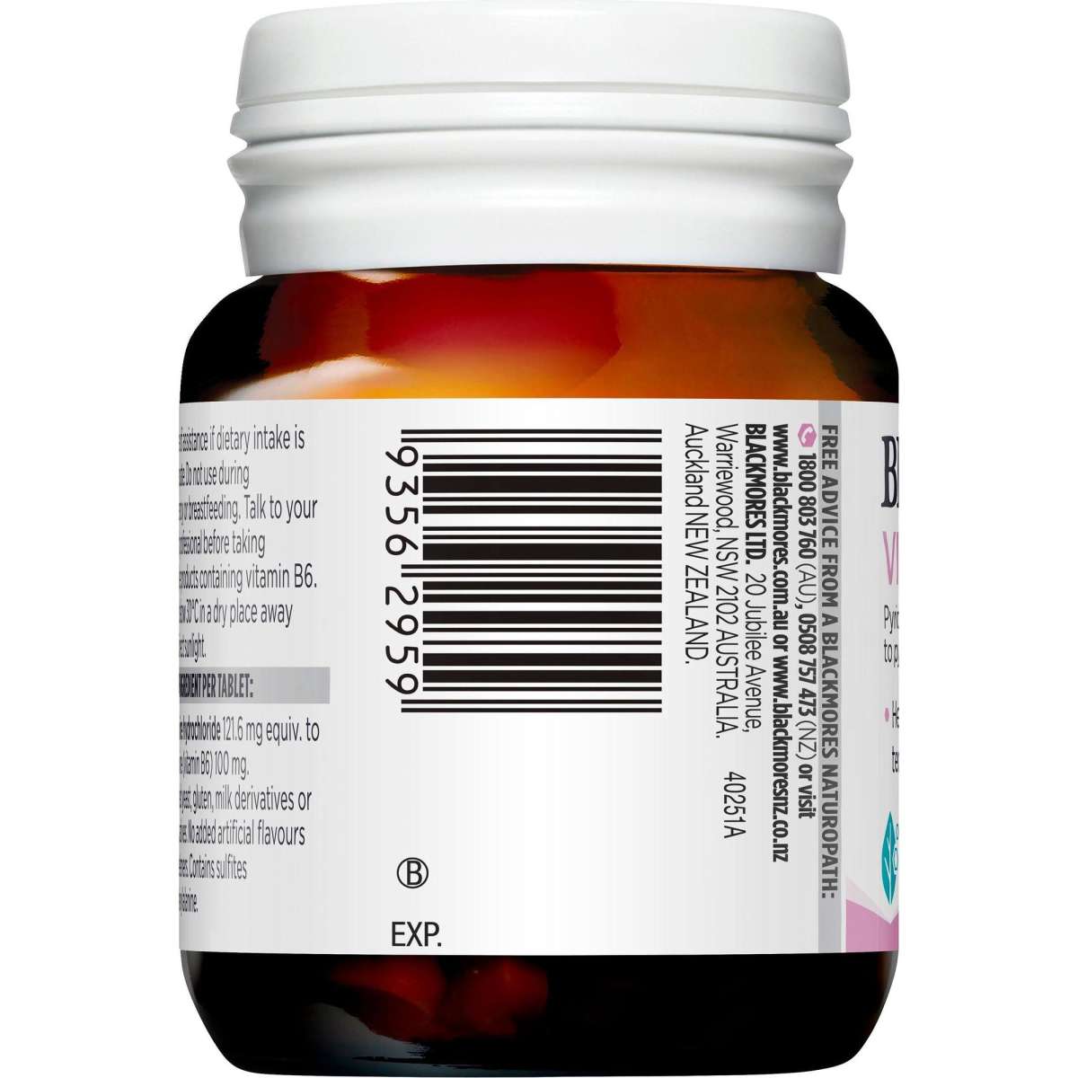 Blackmores Vitamin B6 100mg 40 Tablets New - Cutprice Online