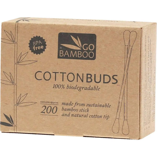GO BAMBOO Cotton Buds 100% Biodegradable 200 GO BAMBOO