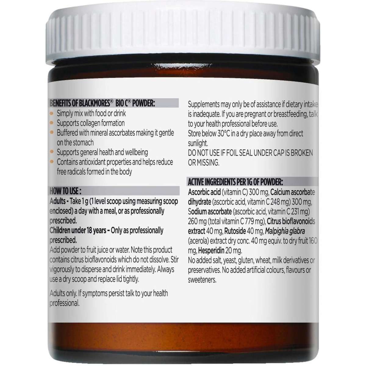 Blackmores Bio C Powder 125g - Cutprice Online